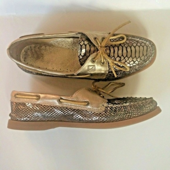 COPY - Sperry Top Sider Crocodile Print Metallic … - Picture 1 of 6